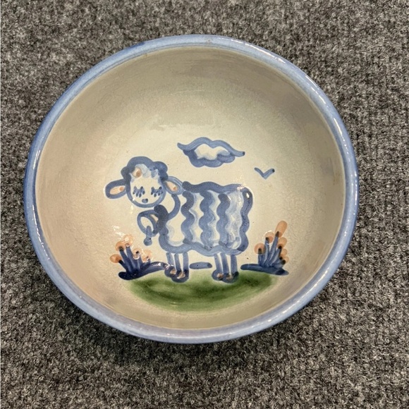 m.a hadley Other - Vintage M. A. Hadley Pottery 5.5" Sheep Cereal Bowl - Rustic Farm Animal Theme